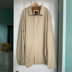 Prana Men’s L Cream and Brown Patterned Shirt